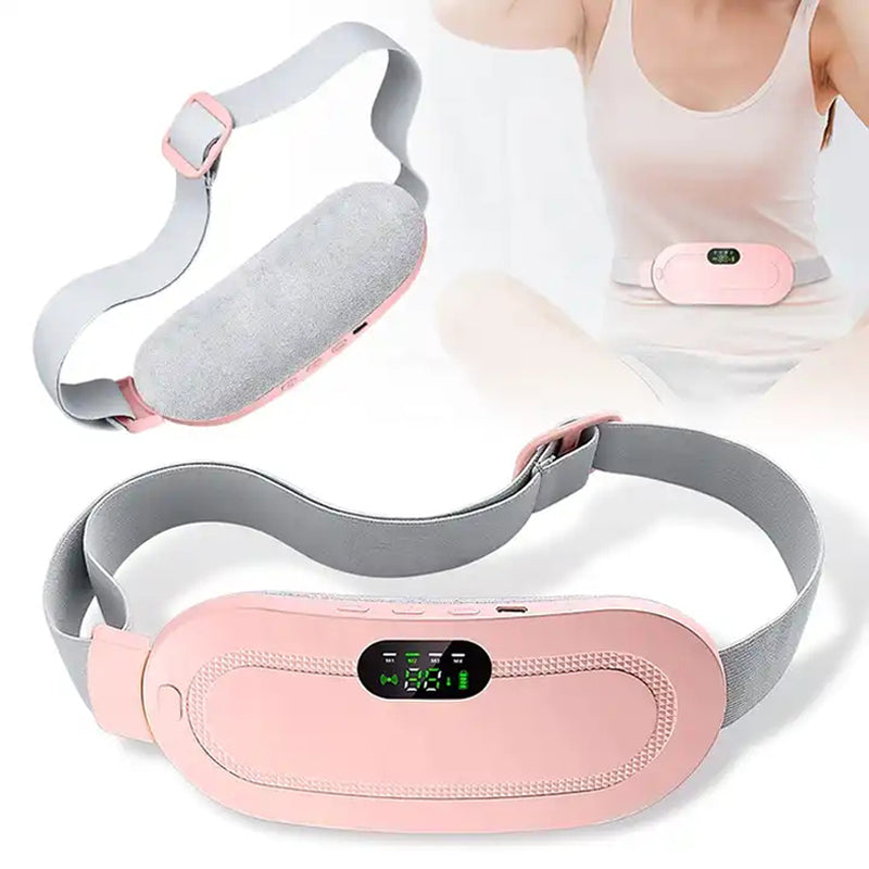 "Rechargeable Heated Waist Belt for Cramps & Pain Relief – Adjustable, Portable, USB Electric Heating Pad"