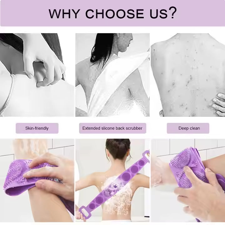 "Magic Silicone Back Scrubber – Deep Clean & Massage in One!"