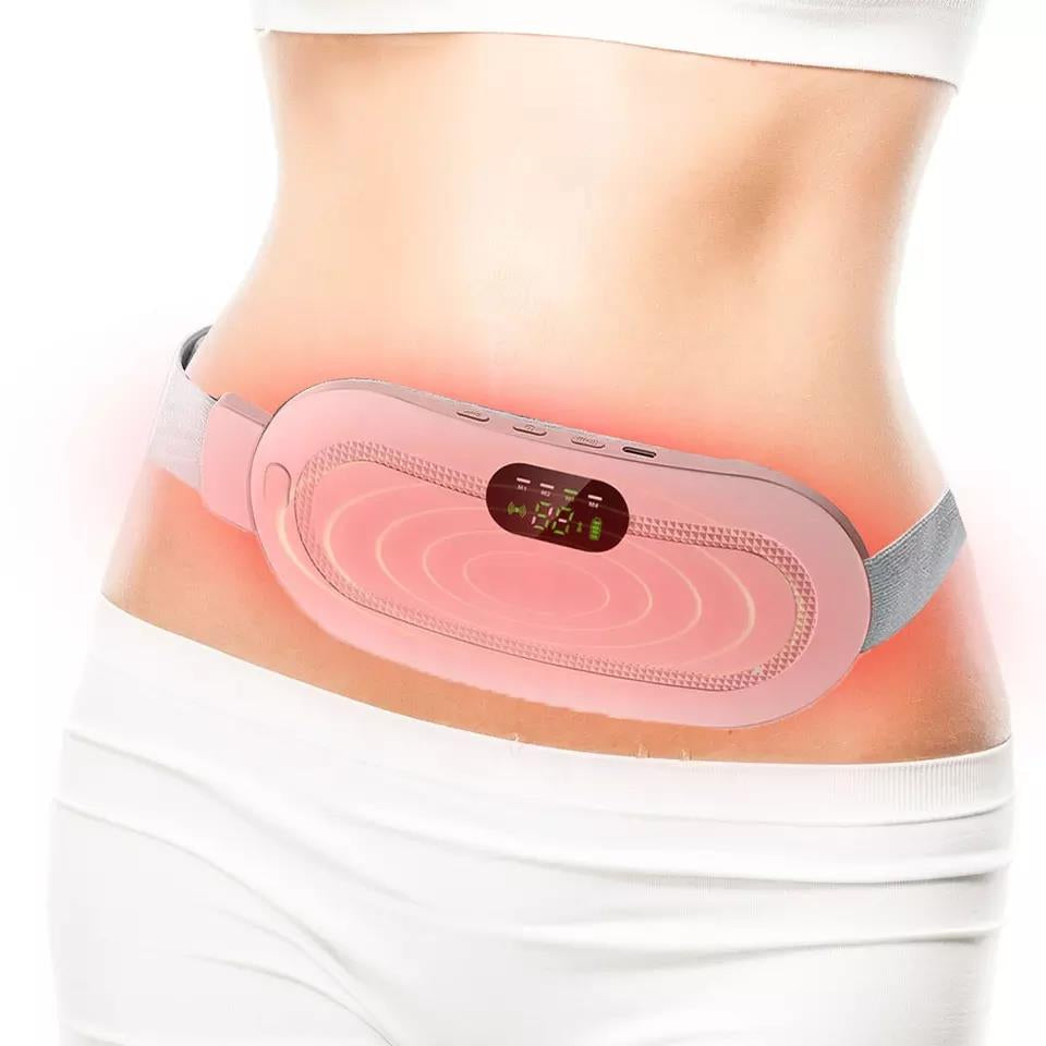 "Rechargeable Heated Waist Belt for Cramps & Pain Relief – Adjustable, Portable, USB Electric Heating Pad"