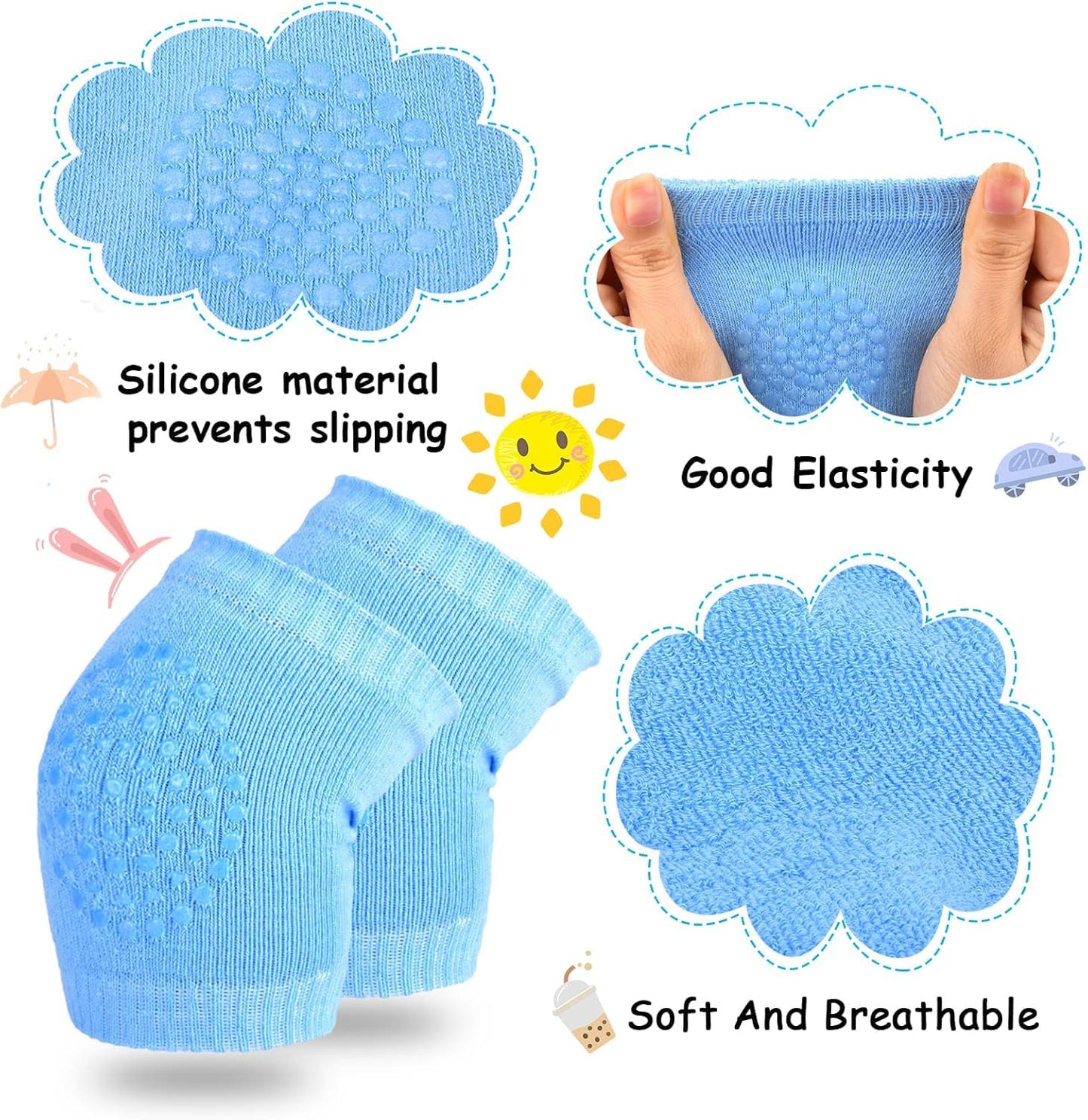 "Tiny Knees, Big Protection! – Soft Baby Knee Pads (2-Pair Set)"
