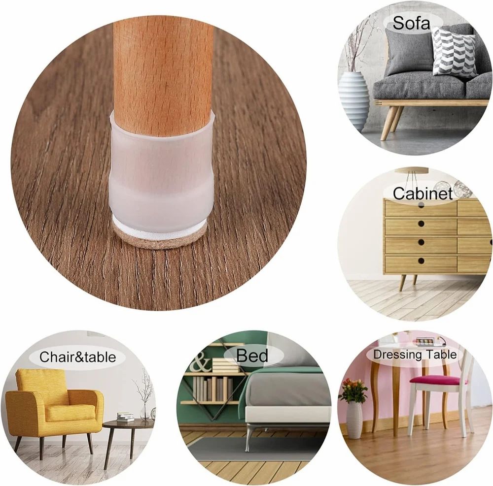 "Happy Floors, Happy Home – Silent Sliding Chair Pads" (Pack of 4)