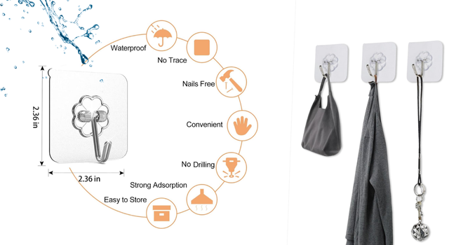 "UltraGrip  Magic Hooks – No Drill, No Mess, All Strength!" (Pack of 15)