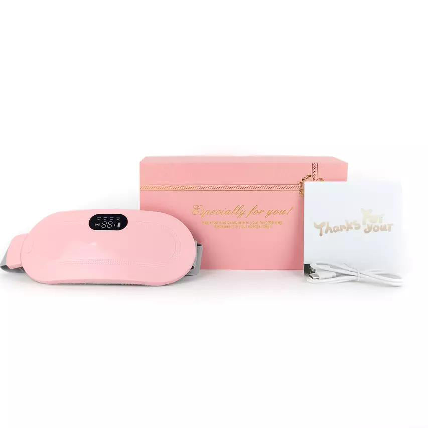 "Rechargeable Heated Waist Belt for Cramps & Pain Relief – Adjustable, Portable, USB Electric Heating Pad"