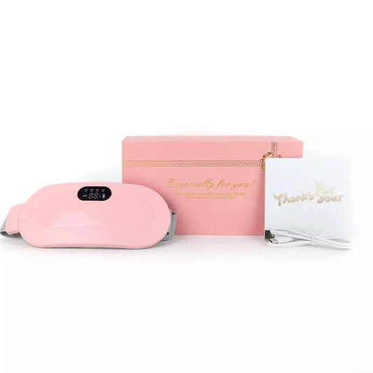 "Rechargeable Heated Waist Belt for Cramps & Pain Relief – Adjustable, Portable, USB Electric Heating Pad"