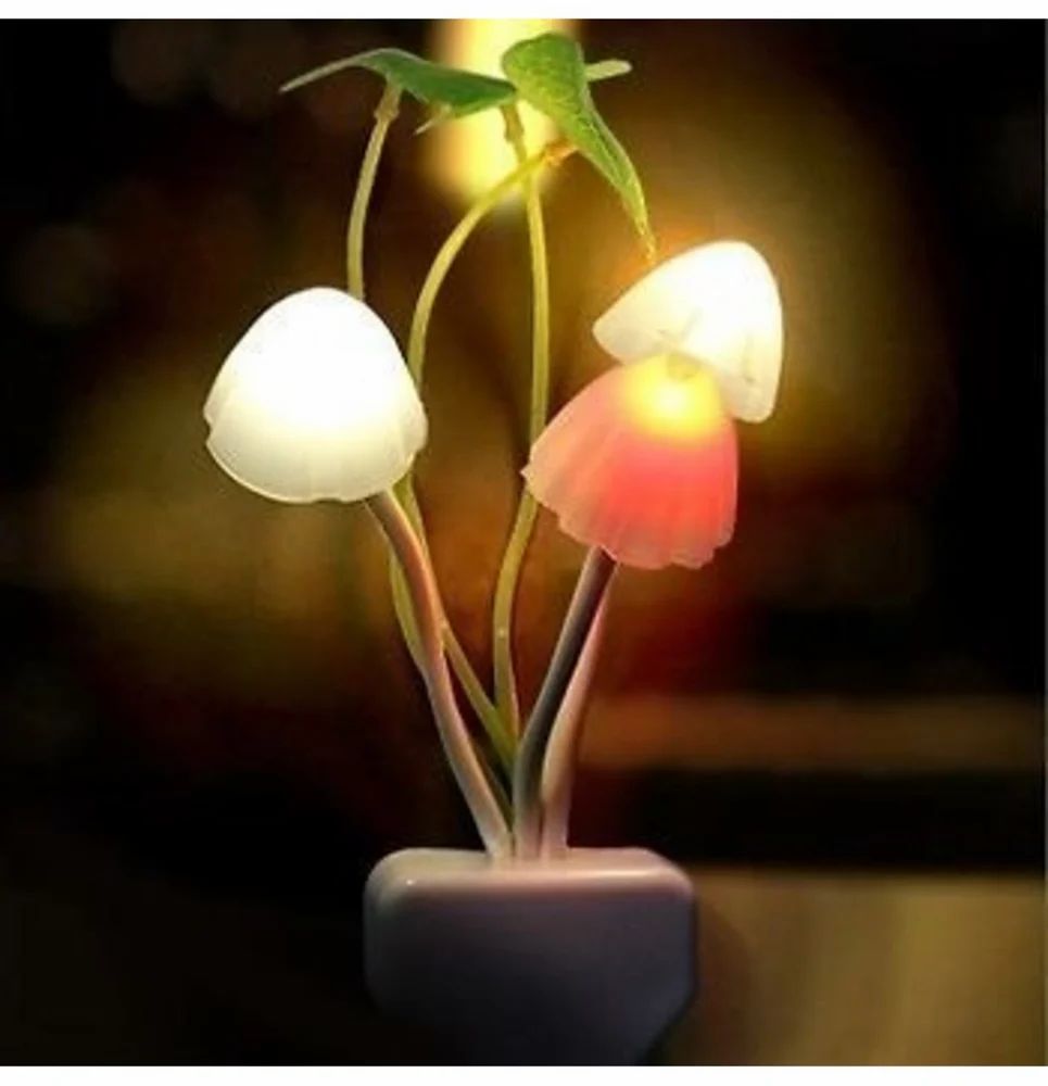 "Rainbow at Your Fingertips! – 7-Color LED Mushroom Light" 🌈👆