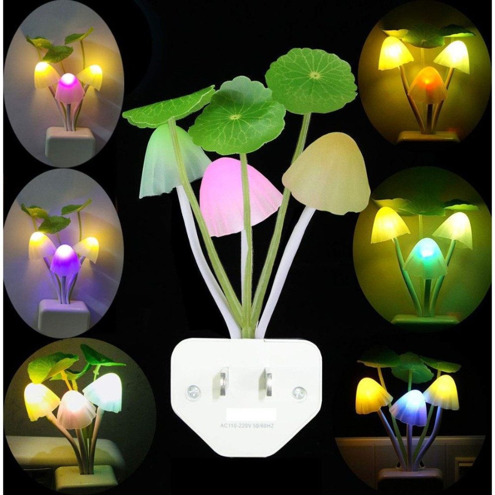 "Rainbow at Your Fingertips! – 7-Color LED Mushroom Light" 🌈👆