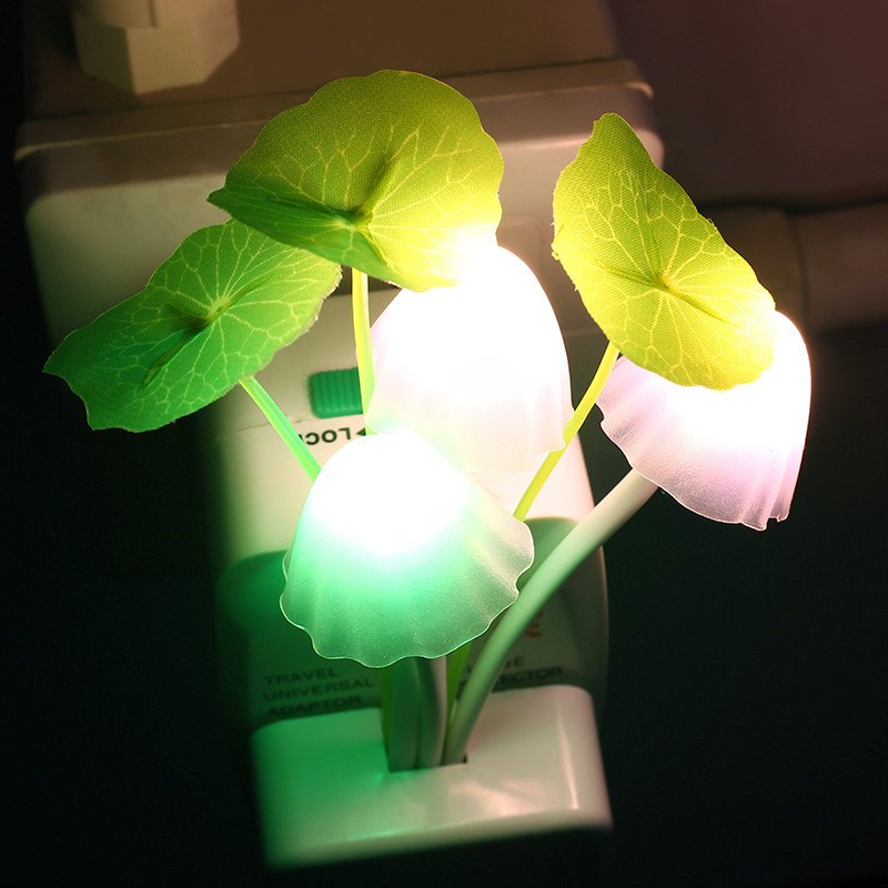 "Rainbow at Your Fingertips! – 7-Color LED Mushroom Light" 🌈👆