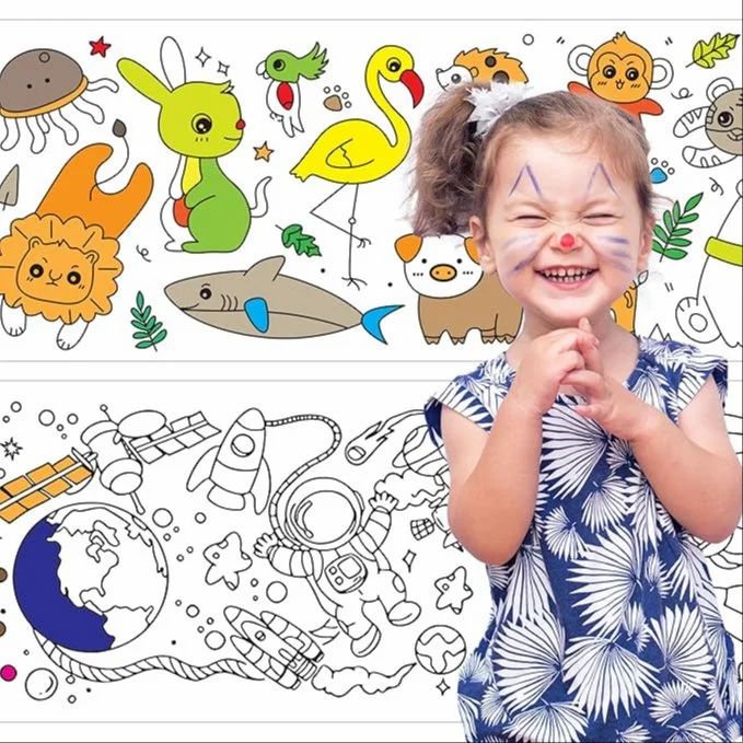 Unroll & Create! – Mess-Free Drawing Paper for Little Artists" 🖍️👧